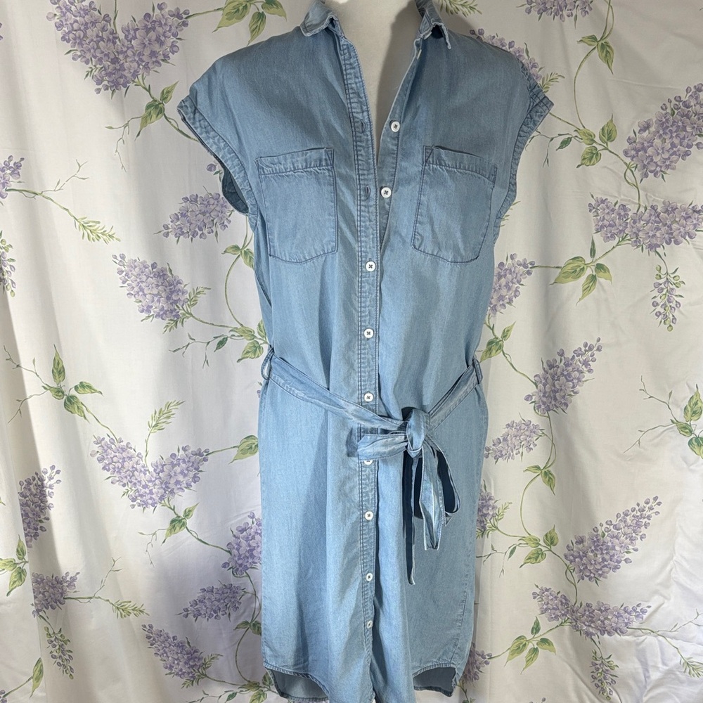 H&M Blue High Low Denim Dress
